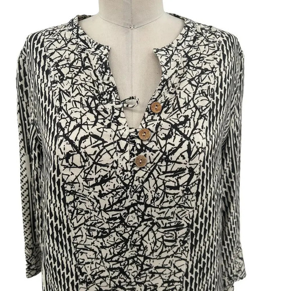 Soft Surroundings Raven Dress in Ecru /‎ Black Petite Size Small PS - Picture 6 of 11